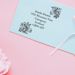 Vintage Rose Address Stamp Self-inking Stamp