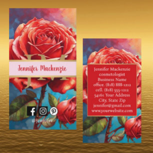 Vintage Rose AI Generated Floral Design Business Card