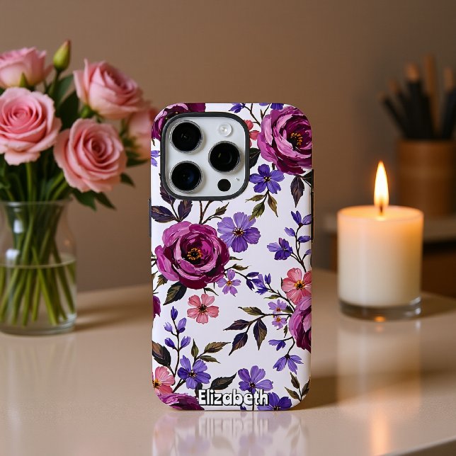  Vintage Rose and Bud Pattern iPhone Case (Creator Uploaded)