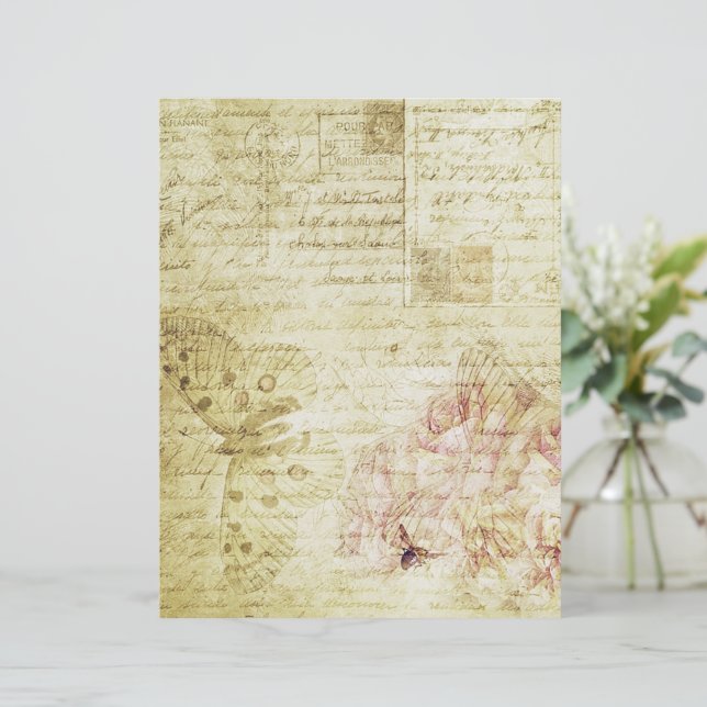 Vintage rose and butterfly (Standing Front)