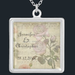 Vintage Rose and music score wedding set Silver Plated Necklace<br><div class="desc">vintage pink rose and musical score wedding sets. Available on a range of products to make your wedding arrangements and wedding day extra special. Easy to customise via our customisation tool, If you would like this design on any other product or changes made to this design please contact us via...</div>