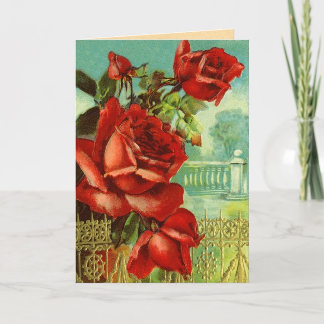 Vintage Rose Birthday Card (Front)