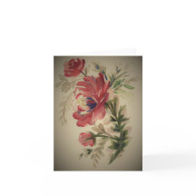 Vintage Rose - Blank Greeting Card