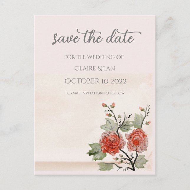 Vintage Rose ( blush ) Postcard (Front)