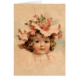 Vintage Rose Bonnet Girl