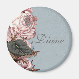 Vintage Rose Border Personalised - Magnet