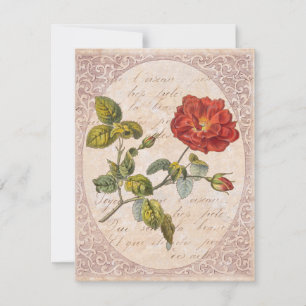 Vintage Rose Botanical Birthday Garden Party Invitation