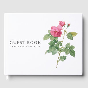 Vintage Rose Botanical Photo Guest Book