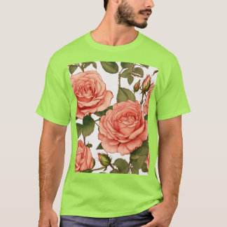 Vintage Rose & Bud T-Shirts – Elegant Floral Art i