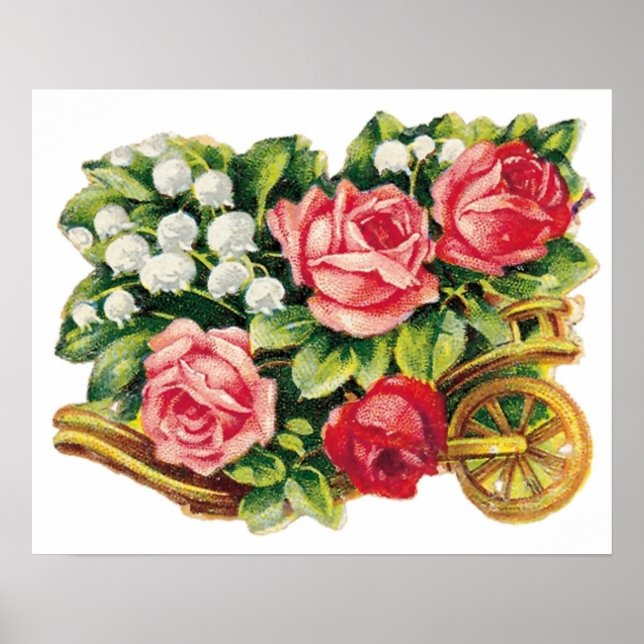 Vintage Rose Cart Poster (Front)
