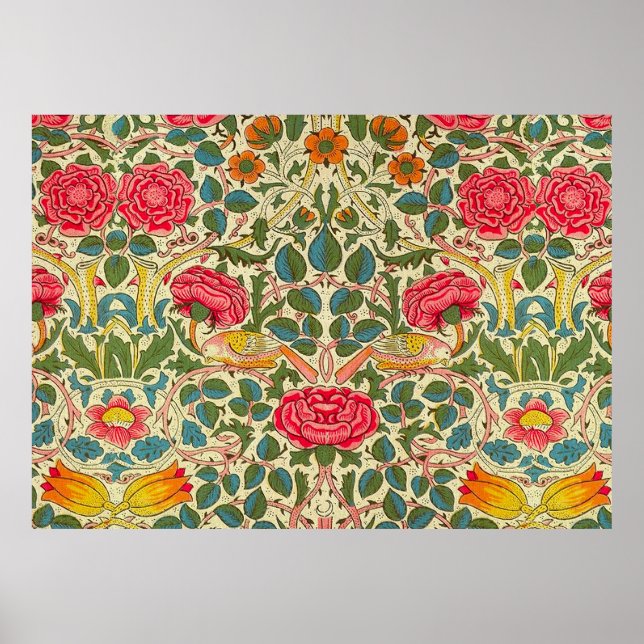 Vintage Rose Chintz Floral pattern Poster (Front)
