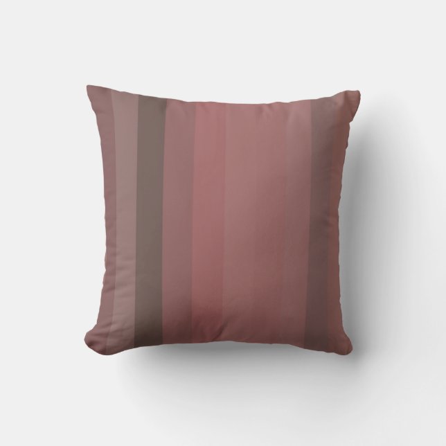 Vintage Rose & Cocoa Vertical Stripes Cushion (Front)