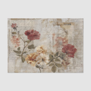 Vintage Rose Collage Floral Tissue Paper