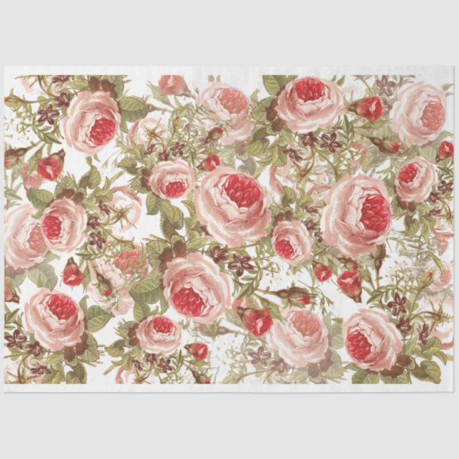 Vintage Rose Collage Tissue Paper (Front)