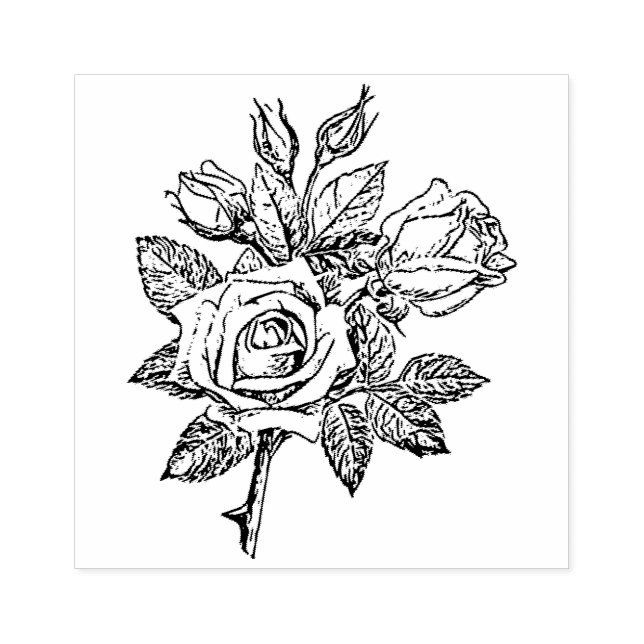 Vintage Rose Craft Stamp (Imprint)