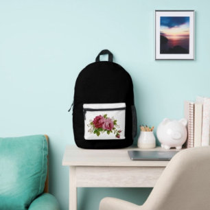 Vintage Rose Elegance Printed Backpack