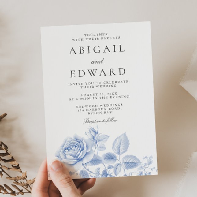 Vintage Rose Elegant Wedding Invitation (Creator Uploaded)