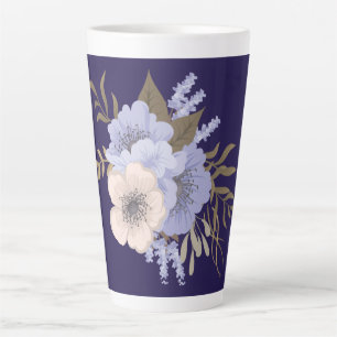 Vintage Rose Floral Art    Retro Botanical Flowers Latte Mug