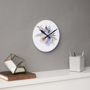 Vintage Rose Floral Art Retro Botanical Flowers Round Clock