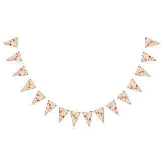 Vintage Rose Floral Bunting Flags Pink and Cream