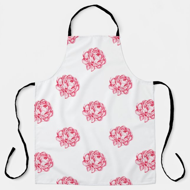 Vintage Rose Floral Curtains Apron (Front)