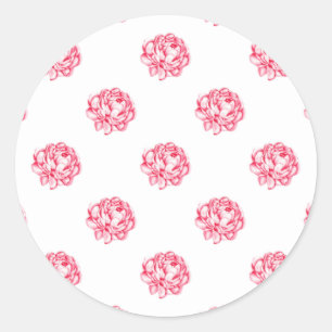 Vintage Rose Floral Curtains Classic Round Sticker