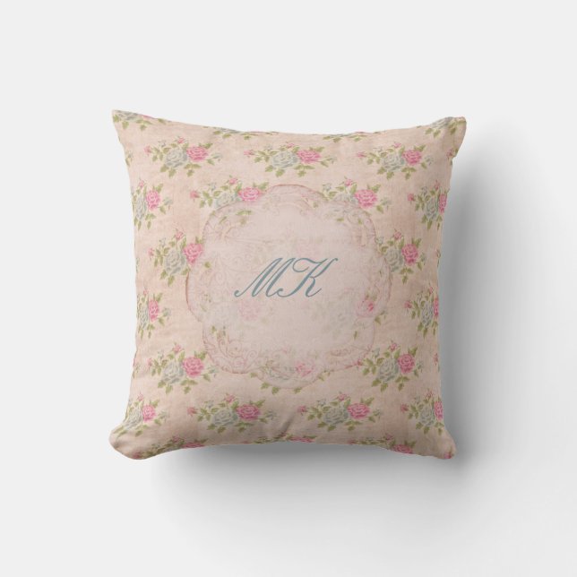 Vintage Rose Floral Cushion (Front)
