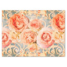 Vintage Rose Floral Damask Coral Peach