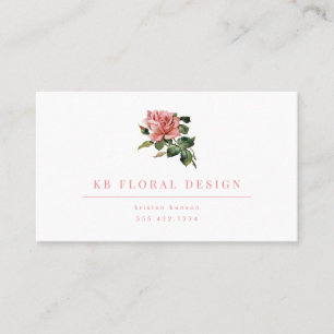 Vintage Rose Floral Design Business Card