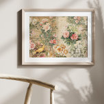 Vintage Rose Floral Ephemera French Decoupage Tissue Paper<br><div class="desc">Elegant vintage botanical roses with music and French advertising ephemera, leaf foliage greenery and a paper lace doily border. This collage is part of a series of coordinating images perfect for utilising on painted furniture, cabinet doors or to create sophisticated wall art crafting. It was graphically designed by internationally licensed...</div>