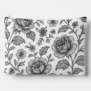 Vintage Rose Floral Pattern Accessory Pouch