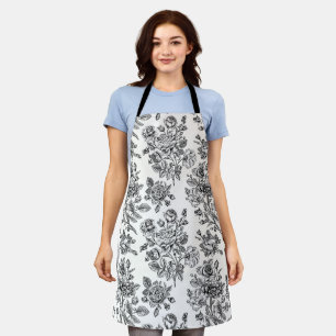 Vintage Rose Floral Pattern Apron