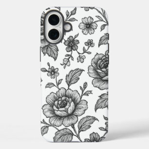 Vintage Rose Floral Pattern  iPhone 16 Plus Case