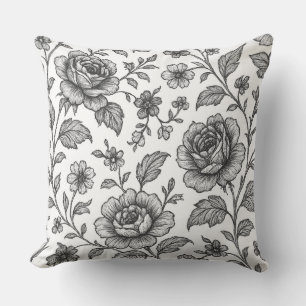 Vintage Rose Floral Pattern Cushion