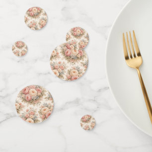 Vintage Rose Floral Pattern   Elegant Pastel  Confetti