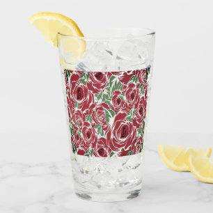 Vintage Rose Floral Pattern Elegant Style Glass