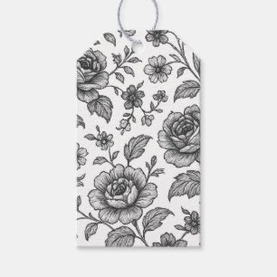 Vintage Rose Floral Pattern Gift Tags