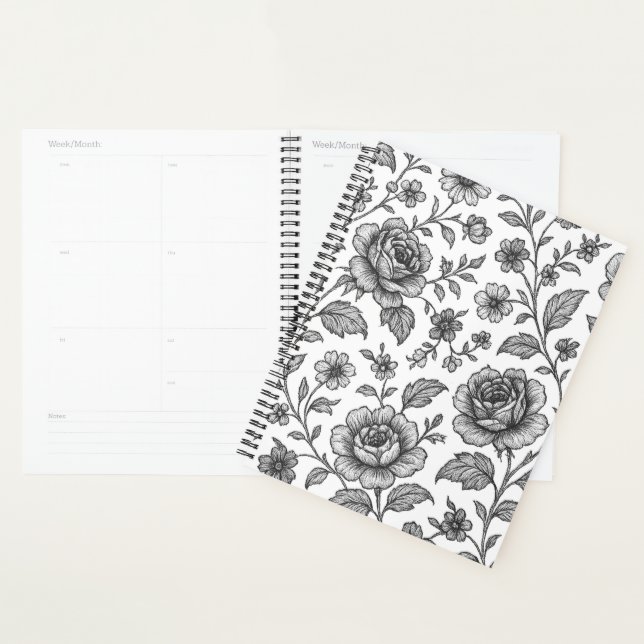 Vintage Rose Floral Pattern  Planner (Display)