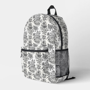 Vintage Rose Floral Pattern Printed Backpack