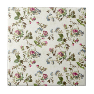 Vintage Rose  Floral Pattern Shabby chic Tile