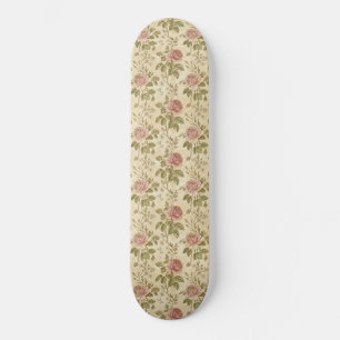 Vintage Rose Floral Pattern Skateboard