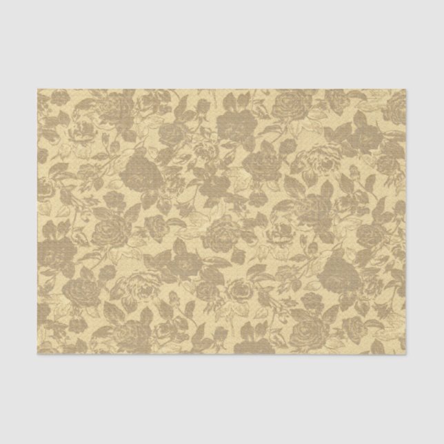 Vintage Rose Floral Pattern Tissue Paper (Front)