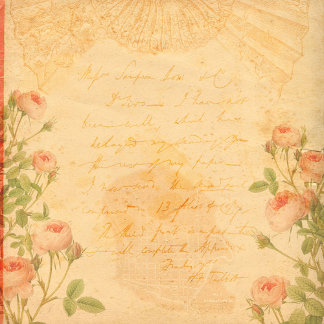 Vintage Rose Floral Style Scrapbook Paper