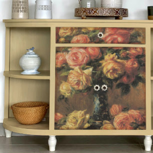 Vintage Rose Flowers Gold Floral Decoupage Tissue  Tissue Paper