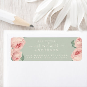 Vintage Rose Future Mr Mrs Wedding Return Address