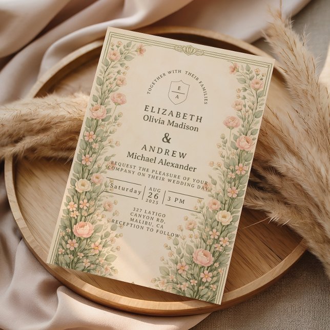 Vintage Rose Garden Arch Wedding Invitation (Creator Uploaded)