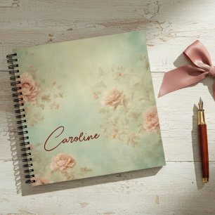 Vintage rose garden dreamy floral journal notebook