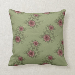 Vintage Rose Garden MoJo Throw Pillow