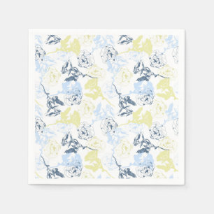 Vintage rose garden pattern napkin