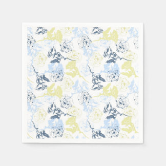 Vintage rose garden pattern napkin